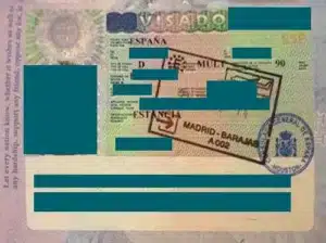 Spain Study Visa Card Example